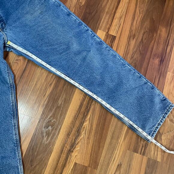 VTG Carhartt B155 DST Fleece Lined Straight Leg Relaxed Fit Jeans Men’s 38x32 - Picture 10 of 11